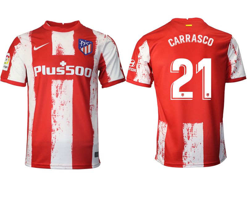 Men 2021-2022 Club Atletico Madrid home aaa version red #21 Nike Soccer Jersey